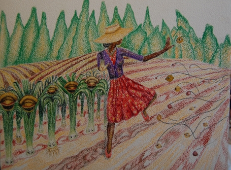 Planted Kingdom reporter, Mrs. Brown running from Onions. 

Image by Jasmine